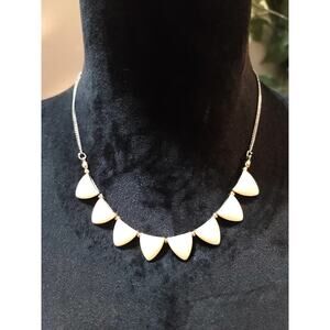 Women's White Triangle Pendant Necklace Lobster Clasp Chain Jewelry